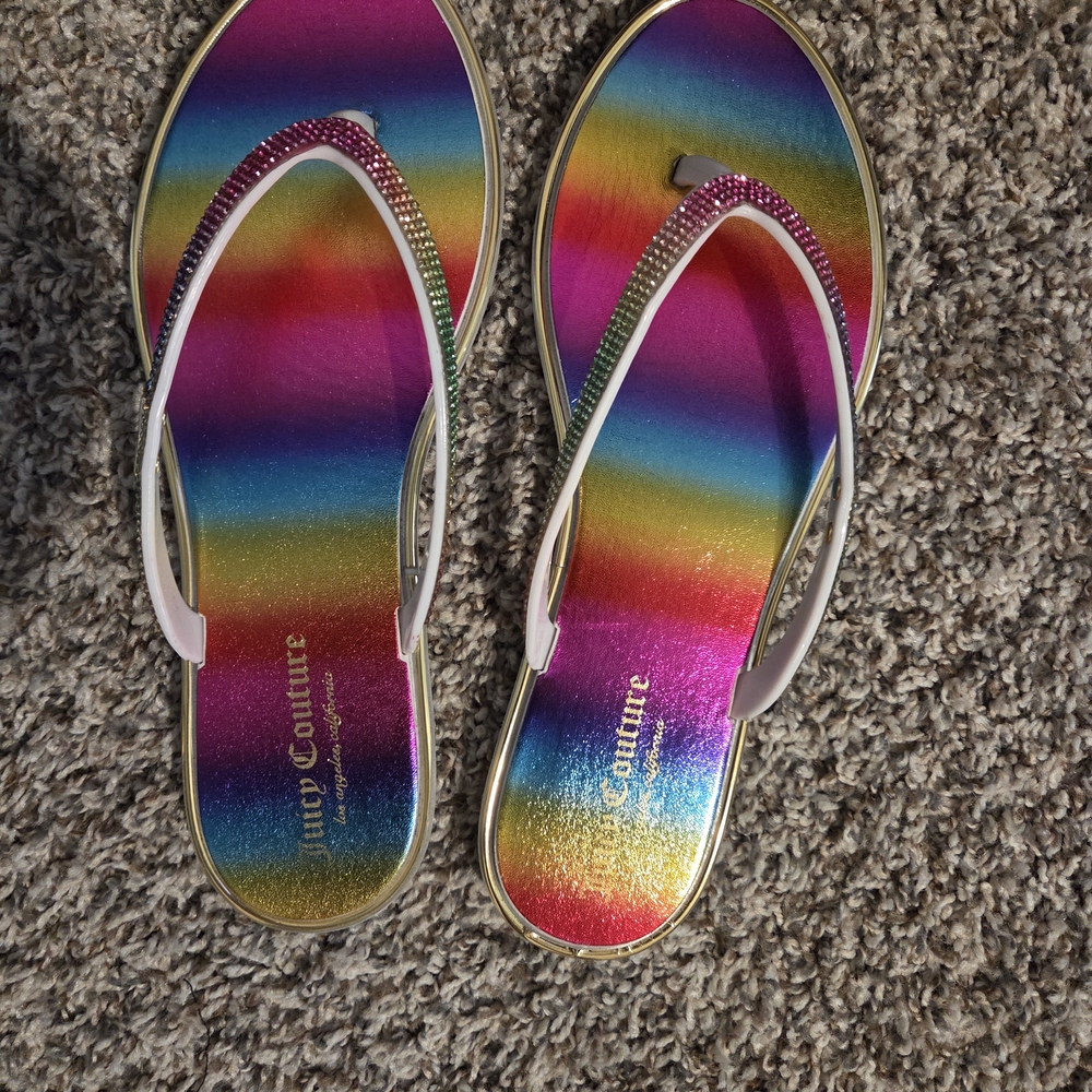 Juicy Couture Multicolor Sandals with Rhinestone Detail